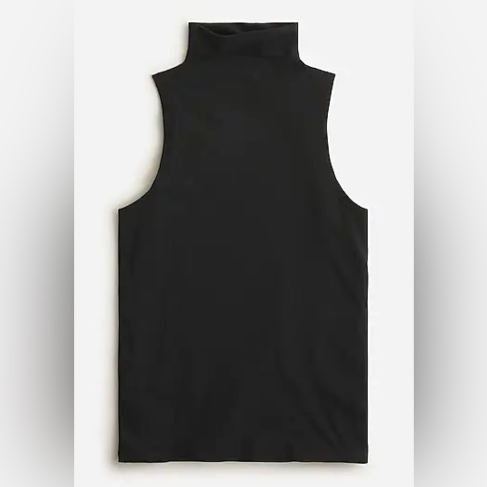 J.Crew Tissue Mockneck Tank in Black